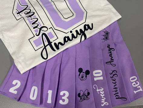 Birthday Jersey Ideas, 13 Bday Outfit Ideas, Birthday Outfit 20 Year Old, Birthday Skirt Outfits, 14th Birthday Outfit Ideas, Purple Birthday Outfit, Custom Birthday Outfits, Happy Birthday Outfit, Kid Birthday Outfits