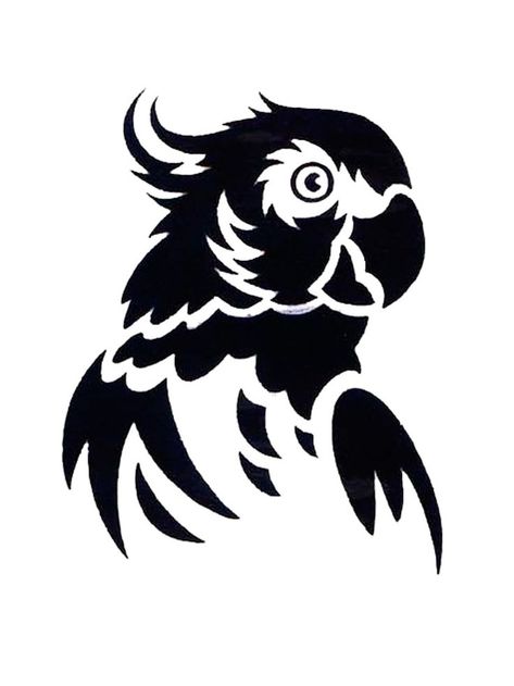 Black Parrot, Bird Silhouette Art, Parrot Tattoo, Vogel Tattoo, Bird Stencil, Parrots Art, Animal Stencil, Silhouette Stencil, Bird Silhouette