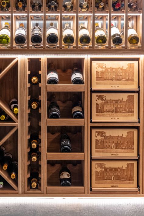 Wine Storage Closet, Wine Cellar With Barrels, Restaurant Wine Cellar, Industrial Wine Cellar, Wine Cellar Architecture, Home Wine Bar, Custom Wine Room, Wine Fridge Celler Litchne Wall, Wine Room Design