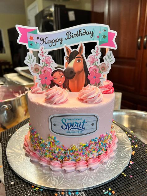 Spirit Horse Birthday Cake, Spirit Cakes Birthday, Spirit Cake Ideas, Spirit Horse Cake Ideas, Spirit Cakes Horse, Spirit Riding Free Birthday Cake, Spirit Horse Cake, Spirit Horse Birthday Party, Spirit Birthday Cake