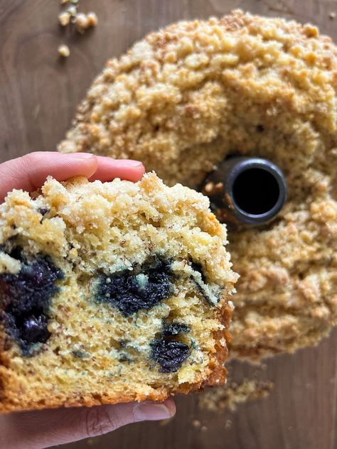 BAKERY-STYLE BLUEBERRY BANANA BUNDT CAKE Blueberry Bunt Cake, Blueberry Bundt Cake Recipes, Banana Crumble, Crumb Cakes, Banana Bundt Cake, Blueberry Bundt Cake, Banana Bundt, Bundt Recipes, Flexitarian Recipes