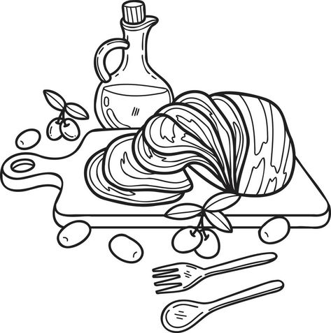 Hand Drawn sliced ham on a wooden chopping board illustration in doodle style Board Illustration, Vector Landscape, Sliced Ham, Wooden Chopping Boards, Doodle Style, Doodle Illustration, Chopping Board, Vector Free, Hand Drawn