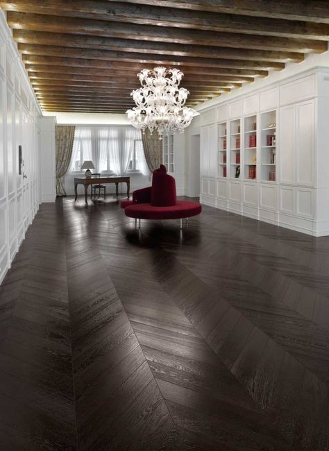 Wenge Engineered Chevron Parquet Engineered Parquet Flooring, Chevron Parquet, Dark Wooden Floor, Space Saving Furniture Bedroom, Hardwood Floors Dark, Dark Hardwood, Wood Laminate Flooring, Dark Wood Floors, Traditional Furniture