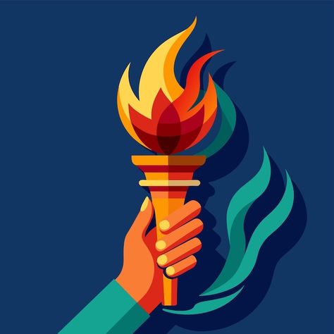 Hand holding flaming torch vector illust... | Premium Vector #Freepik #vector #torch #igniting #olympic-flame #olympic-torch Stuco Ideas, Flaming Torch, Fire Torch, Fashion Show Poster, Olympic Flame, Olympic Torch, Time Pass, Art Study, Creative Corner