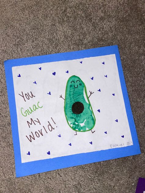 Infant Footprint Art Avocado “You Guac My World” 💚 Taco Footprint Art, Green Infant Art, You Guac My World, Thank You Footprint Art, Easy Footprint Crafts, Avocado Footprint Art, Green Footprint Art, Pizza Footprint Art, Fathers Day Crafts Infants