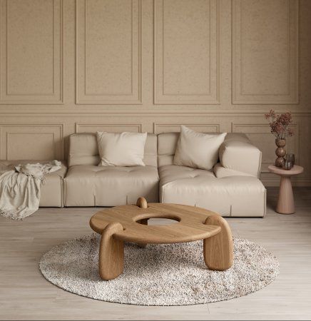 Scandinavian Design Online Shopping Websites, Retailers Wood Pillars, Round Coffee Table Living Room, Stone Circles, Round Wood Coffee Table, Online Shop Design, Creative Furniture, Furniture Inspiration, Round Coffee Table, Small Apartments