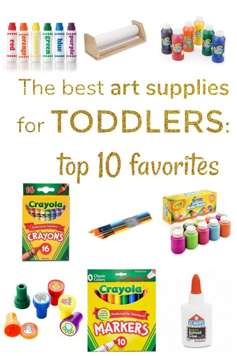 The best art supplies for toddlers- our top 10 favorites. #toddlerart #toddlerartsupplies Toddler Art Supplies, Best Art Supplies, Toddler Crayons, Art Supplies List, Toddler Painting, Marker Crafts, Toddler School, Organize Craft Supplies, Foam Shapes