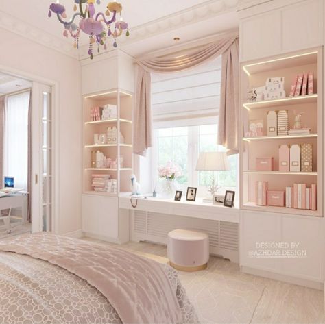 Luxury Kids Bedroom, Decor Ideas Bedroom, Teen Bedroom Designs, Pink Bedroom Decor, Classy Bedroom, Kids Bedroom Inspiration, Bedroom Deco, Kids Interior Room, Bedroom Decor Ideas