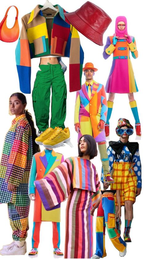 Multicolored outfit inspiration Characters Design, Bright Spring, Kitsch, Winter Outfits, Fashion Inspiration, Outfit Inspirations, Fashion Inspo, Vibrant Colors, Ootd