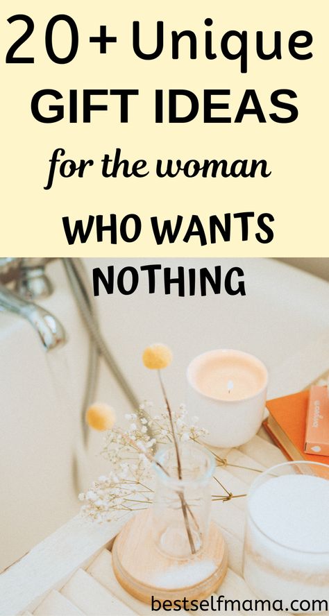 What do you buy for someone who has everything and wants nothing? Don't worry. Here are some unique gifts for the woman who wants nothing. #gifts #giftguide Gifts For Older Women, Unique Gift Ideas For Women, Unique Gifts For Mom, Gift Ideas For Women, Mothers Day Gifts From Daughter, Unique Mothers Day Gifts, Cool Gifts For Women, Unique Birthday Gifts, Experience Gifts