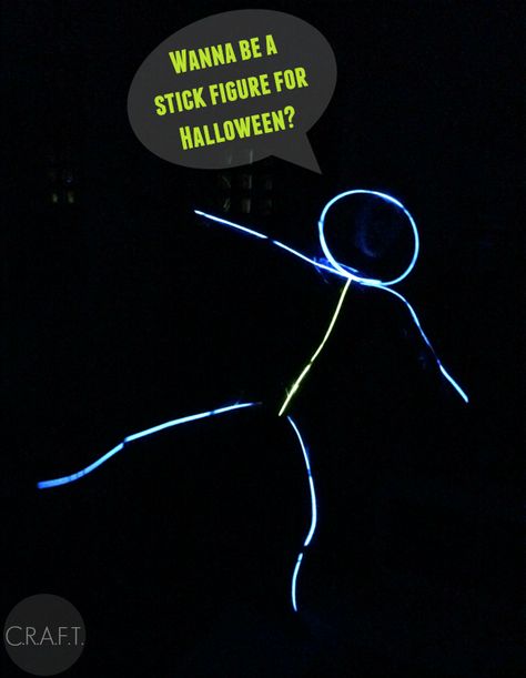 Easiest costume ever!! How to make a DIY stick figure costume! Homemade Halloween Costumes For Adults, Stick Figure Costume, Diy Adult Halloween Costumes, Costumes Faciles, Halloween Costumes For Adults, Meme Costume, Glow Stick Party, Costumes For Adults, Diy Glow