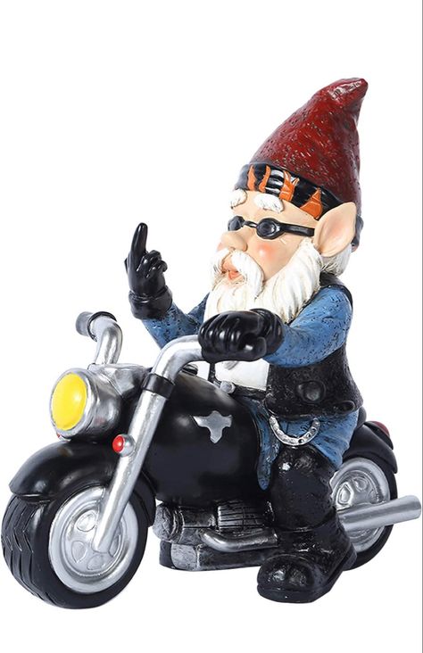 Motorcycle Funny, Biker Gnomes, Funny Garden Gnomes, Garden Gnomes Statue, Funny Gnomes, Garden Figurines, Funny Decor, Lawn Ornament, Gnome Statues