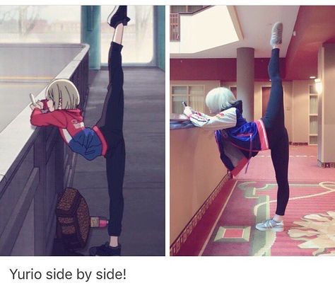 ONLY STRAIGHT THING ABOUT YURIO ARE HIS F'N SPLITS LIKE THIS Monster Falls, Katsuki Yuri, The Ancient Magus Bride, Yuri Plisetsky, Film Anime, Epic Cosplay, Shall We Date, Cosplay Tips, Amazing Cosplay