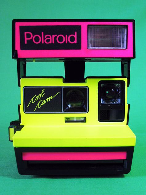 Polaroid Cool Cam (Neon) Instant 600 Film Camera -  c.1988  Blogged here… Photo Polaroid, Garage Sale Finds, Gear Art, New Retro Wave, Polaroid Camera, 80s Aesthetic, Photography Gear, Photo Vintage, Vintage Cameras