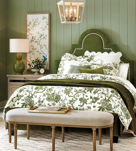 Color Archives - How to Decorate Toile Bedding, Beautiful Bedroom Colors, Green Walls, Inspire Me Home Decor, Dark Walls, Drapery Panels, Bedroom Green, Livingroom Layout, Ballard Designs