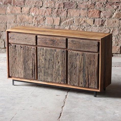 Furnitur Ruang Keluarga, Modern Wood Furniture, Storage Furniture Living Room, Large Sideboard, Wholesale Furniture, Reclaimed Wood Furniture, Into The Woods, Wood Sideboard, Woodworking Furniture