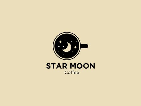 Star Moon Coffee by Fauzi Mutaqin Moon Coffee Logo, Moon Cafe Logo, Kopi Starbucks, Logo Lune, Logo Coffee Shop, Coffee Logos, Cafe Logos, Moon Cafe, Abstract Logo Design