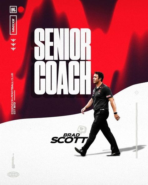 Coaching Poster, Coach Poster, Basket Poster, Coach Basketball, Graphic Design Portfolio Book, Essendon Football Club, Football Coaches, Sports Branding, Football Graphics