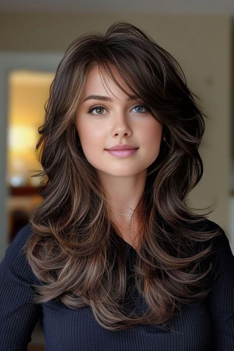 Haircuts For Long Hair With Layers, Brown Hair Looks, Hairstyles For Layered Hair, Long Layered Haircuts, Haircuts For Medium Hair, Long Layered Hair, Haircuts For Long Hair, Long Hair Cuts, Cortes De Cabello