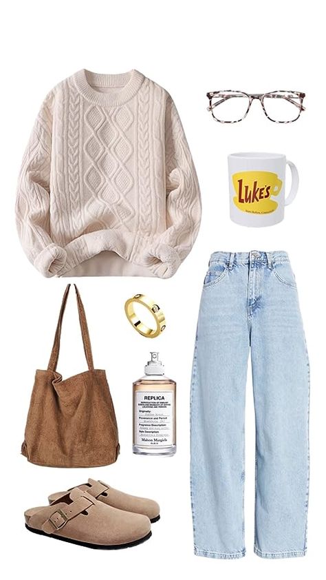 Lindsay Estrada's Amazon Page Put Together Outfits For School, Fall Outfits Board, Jeans And Sweater Outfit, Comfy Cute Outfits, Cute And Comfy Outfits, Trendy Outfit Inspo, Mode Shoes, Spring Dresses Casual, Cold Outfits