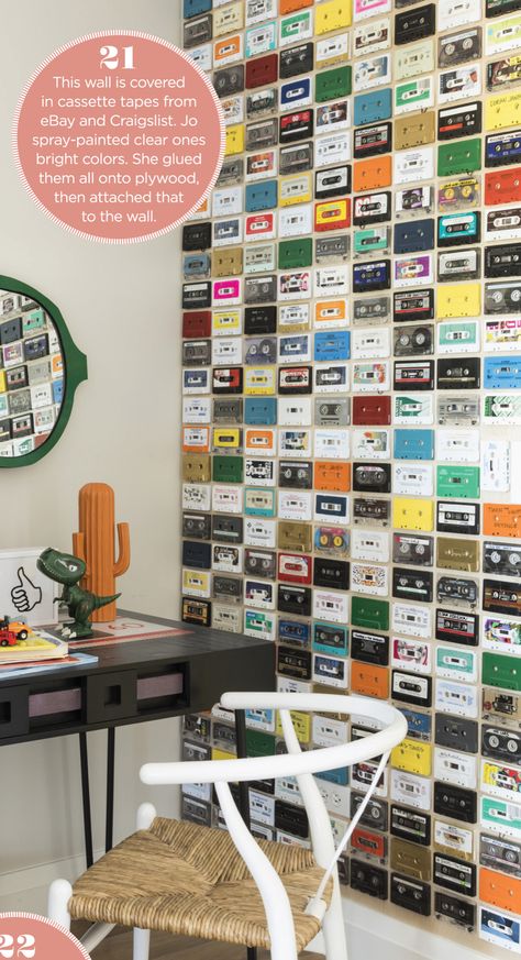 Cassette Tape Decor, Cassette Tape Wall, Hangout Room Ideas, Barn Bar, Cassette Tape Art, Tape Wall Art, Tape Wall, Hangout Room, Tape Art