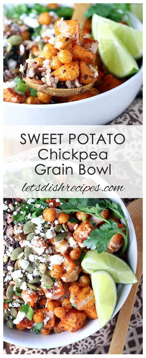 Ground Turkey Sweet Potato Rice Bowl, Vegetarian Rice, Grain Bowl Recipe, Sweet Potato Rice, Potato Chickpea, Bowl Meals, Granola Recipe Healthy, Vegetarian Mains, Grain Bowls