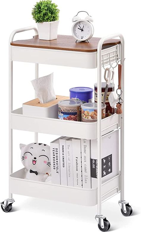 3 tier cart on wheels Rolling Cart With Drawers, Trolley Organizer, Trolley Kitchen, Kitchen Storage Trolley, Rolling Desk, Rolling Utility Cart, Rolling Storage Cart, Storage Trolley, Utility Storage