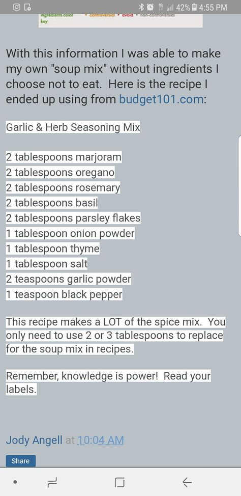 Diy Lipton Garlic and Herb seasoning "Soup Mix" Lipton Savory Herb And Garlic Soup Mix Recipe, Soup Seasoning Recipes, Lipton Recipe Secrets Savory Herb With Garlic, Savory Herb And Garlic Soup Mix Recipe, Lipton Savory Herb And Garlic Recipe, Lipton Recipes, Garlic And Herb Seasoning Recipe, Dry Soup Mix Recipes, Pantry Mixes