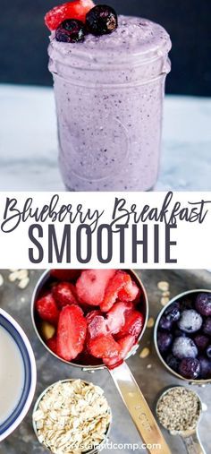 Oat Fruit Smoothie, Breakfast Smoothie Recipes With Oats, Oat And Fruit Smoothie, Blueberry And Oats Smoothie, Blueberry Oat Smoothie Recipes, Blueberry Oat Smoothie, Breakfast Smoothie With Oats, Frozen Blueberry Smoothie Recipe, Smoothie Recipes With Oats