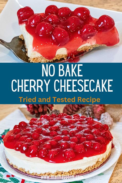 Easy NO BAKE Cherry Cheesecake - Manila Spoon Easy No Bake Cherry Cheesecake, Cherry Cheesecake No Bake, Cheesecake Cobbler, Summer Sweet Treats, Cherry Delight Dessert, Simple Cheesecake, Cheesecakes Recipes, Desserts For Summer, Dessert For Thanksgiving