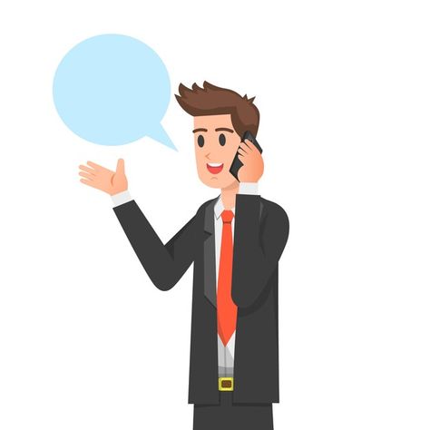 Phone Call Illustration, Charity App, Onboarding App, Talk On The Phone, Talking On Phone, Task Management App, Communication Icon, Man In A Suit, Vector Technology