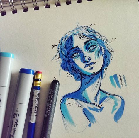 Pen and marker art Copic Drawings, Markers Drawing Ideas, Markers Drawing, Copic Marker Art, Copic Art, Sketch Markers, Arte Sketchbook, Marker Drawing, Sketchbook Inspiration