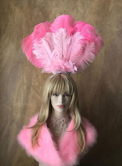 Circus Showgirl, Showgirl Headdress, Flamingo Costume, French Party, Burlesque Costumes, Costumes Kids, Burlesque Costume, Mardi Gras Costumes, Purple Feather