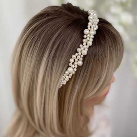 Wedding Headbands | Bridal Headbands | Lace and Favour Gold Wedding Headband, Bridal Hair Jewellery, Wedding Headbands, Bridal Headbands, Beautiful Wedding Hair, Simple Wedding Gowns, Instagram Symbols, Floral Hair Pieces, Bridal Hair Headpiece