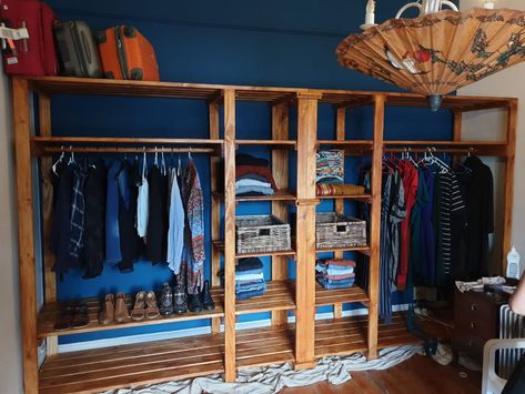 Homemade Wardrobe, Home Inside Design, Diy Closet Storage, Wooden Wardrobe Design, Portable Clothes Rack, Antlers Decor, Ranch House Decor, Wooden Closet, Closet Renovation