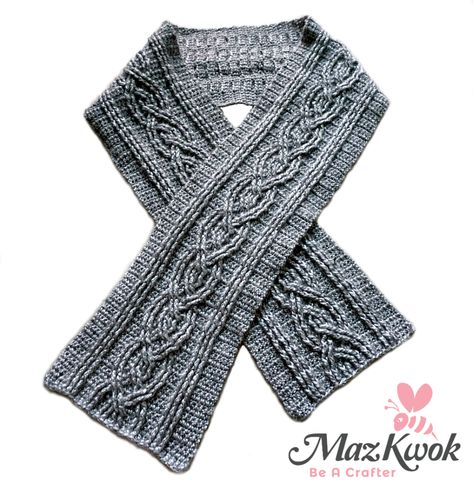 eternal cable scarf female version, crochet cable scarf, cable scarf free crochet pattern Crochet Cables Pattern, Crochet Cables, Crochet Mens Scarf, Crochet Cowl Free Pattern, Cable Scarf, Crochet Cowl Pattern, Crochet Beanies, Crochet Cable, Crochet Scarfs