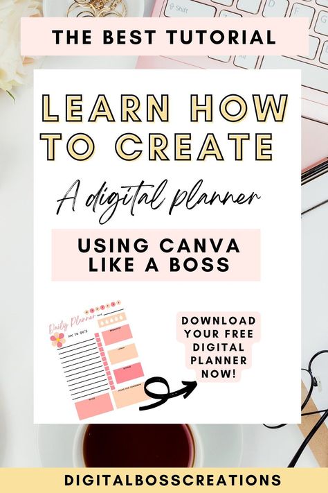 Want to find out how to create a digital planner to sell using Canva like a boss?Then you are at the right place. This blog post will highlight how you can produce digital planners using Canva to sell online in less than 30 minutes! Learn some Canva tips and tricks now, with this Canva tutorial How To Create Your Own Journal, Procreate Planner Template, Canva Digital Products, Digital Planner How To, How To Create A Digital Product, Canva Planner Ideas, Canva Digital Art, Create Planners To Sell, How To Create A Journal To Sell