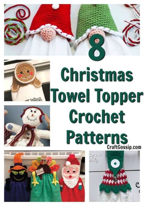 8 Christmas Towel Topper Crochet Patterns – Crochet Crochet Towel Tops, Towel Toppers, Crochet Towel Holders, Christmas Orniments, Crochet Towel Topper, Kitchen Organization Ideas, Crochet Towel, Diy Christmas Wreaths, Crochet Christmas Trees