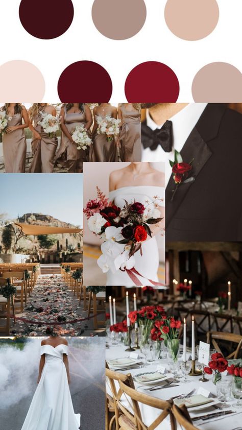 Red And Brown Wedding Theme, Brown And Red Wedding, Red And Brown Wedding, Brown Wedding Theme, Brown Wedding Themes, Brown Wedding, Red And Brown, Wedding Theme, Color Scheme