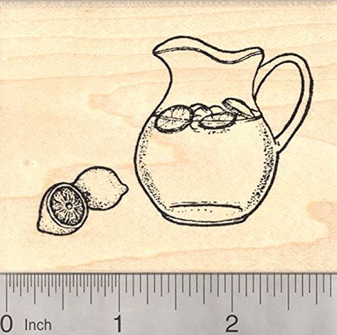 Simple Tats, Iced Tea Pitcher, Lemonade Pitcher, Raspberry Lemonade, Glass Pitcher, Sketch Inspiration, Glass Pitchers, Mythological Creatures, Custom Stamps