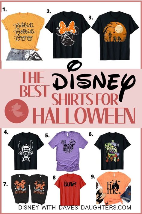 Halloween Disney outfit inspiration! The best Disney Halloween shirts to wear to Mickey's Not So Scary Halloween Party. Put these on your Disney packing list Disney Outfit Inspiration, Disney Packing List, Disney Packing, Not So Scary Halloween Party, Not So Scary Halloween, Disney Halloween Shirts, Halloween Tee Shirts, Halloween Disney, Halloween Party Outfits