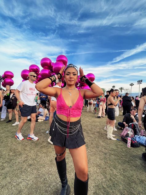 coachella fashion | coachella | music festival fashion | pose inspo | music festival pose inspo | coachella fashion inspo | black and pink fits | edgy looks | boots | blackpink concert fits | concert fit inspo Coachella 2023, Fashion Pose, Blackpink Concert, Concert Fit, Edgy Looks, Coachella Music Festival, Coachella Music, Music Festival Fashion, Bachelorette Outfits