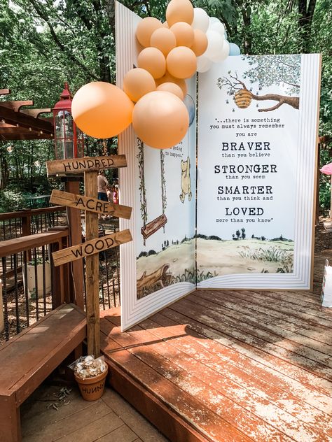 Hundred acre wood sign Winnie The Pooh Birthday Sign, Winnie The Pooh Hundred Acre Wood Sign, Hundred Acre Woods Sign, Hundred Acre Woods Classroom, Hundred Acre Wood Birthday Party, 100 Acre Woods Birthday Party, Hundred Acre Wood Sign Diy, Diy Hundred Acre Wood Sign, Hundred Acre Woods Birthday Party