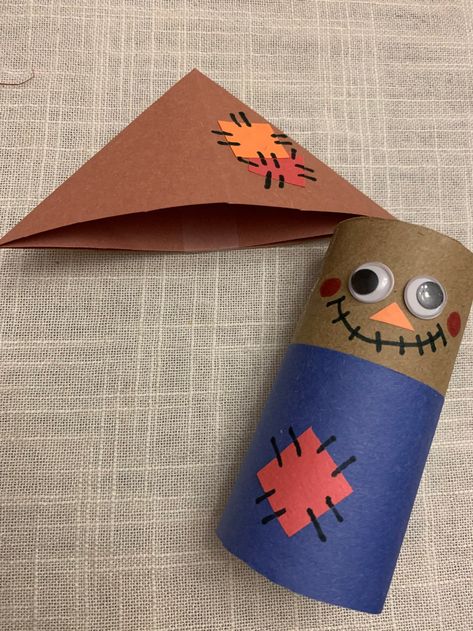 Toilet Paper Roll Scarecrow Craft, Toilet Paper Scarecrow, Fall Crafts With Paper Towel Rolls, Fall Paper Towel Roll Crafts, Scarecrow Crafts Toilet Paper Roll, Scarecrow Toilet Paper Roll, Toilet Paper Roll Fall Crafts For Kids, Toilet Paper Roll Crafts Autumn, Fall Toilet Paper Roll Crafts For Kids