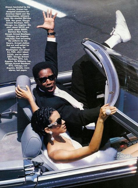 Denzel Washington & Cynda Williams. Patrick Demarchelier, 90s Supermodels, Spike Lee, Vintage Black Glamour, Black Photography, Black Hollywood, Vogue Us, Denzel Washington, Black Power