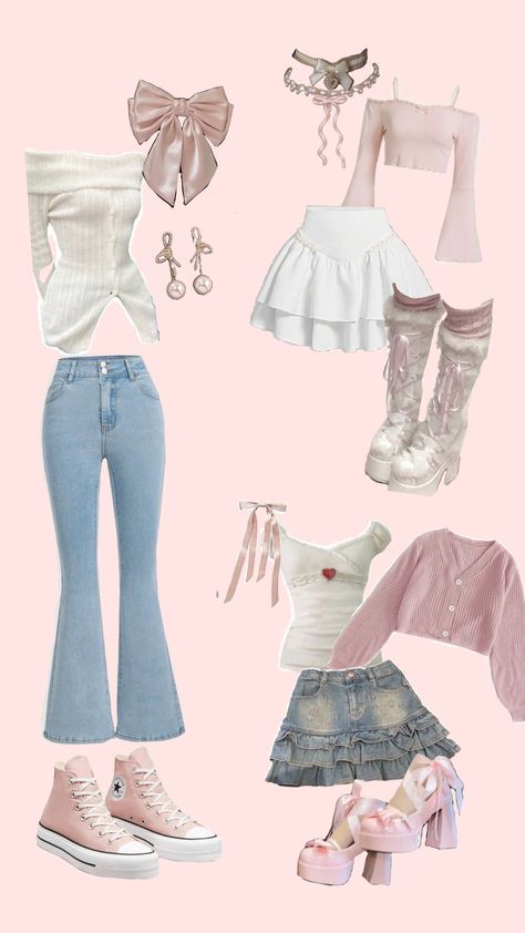 #coquette #coquettegirl #outfitsinspo #aesthetic #pink #girly Coquette Aesthetic Fashion, Crocette Aesthetic Outfits, Cute Pink Girly Outfits, Coquette Dollette Outfits, Coqquete Outfits Ideas, Cute Girly Outfits Pink, Couqutte Aesthetic Outfits, Cute Pink Outfits Aesthetic, Cocette Aesthetic Outfits