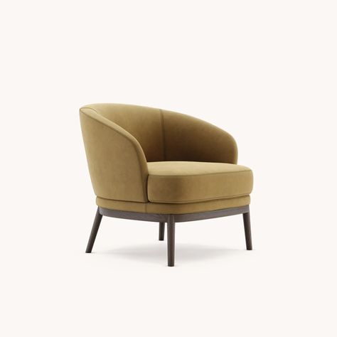 Ruth armchair by Domkapa | New 2022 Collection Eclectic Chairs, Velvet Armchair, Fabric Structure, Upholstered Arm Chair, Single Sofa, Wooden Base, Occasional Chairs, 2024 Collection, Tub Chair