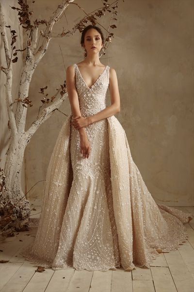 Beige Wedding Gown, Philippine Wedding Dress, Removable Skirt Wedding Dress, Tony Ward Bridal, Wedding Dress With Detachable Skirt, Beige Gown, Dress With Detachable Skirt, Wedding Dress Detachable Skirt, Casual Beach Wedding Dress