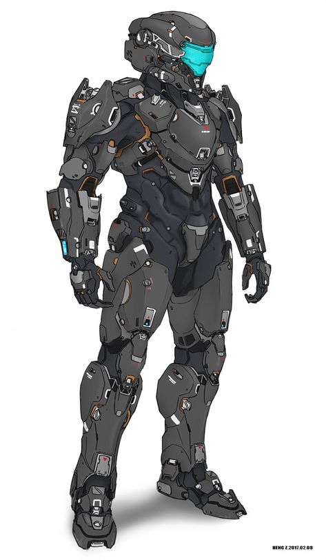 D-H007, Heng Z on ArtStation at https://www.artstation.com/artwork/AaOJN Space Armor, Concept Art Landscape, Sci Fi Armor, Halo Armor, Futuristic Armor, Futuristic Armour, Combat Armor, Mech Suit, Masculine And Feminine