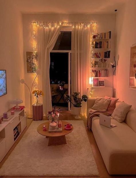 Want to elevate your Girly Living Room? This post offers a collection of apartment-friendly girly living room ideas that will transform your space into a chic and stylish haven. From delicate pastel hues to fluffy throw pillows, these decor ideas will add a touch of femininity to your living room. Embrace the girly aesthetic with so...#Feminine #InteriorDesign #with #HouseGoals #Apartment #Girly #Space #Your #Infuse #Charm #DecorTips #Decor #HomeInspiration #HomeDecor #DecorInspiration #Ideas Apartment Inspiration Cozy, Girly Living Room Ideas, Cozy Minimalist Living Room, Feminine Apartment, Girly Living Room, Fluffy Throw Pillows, Apartment Decor Ideas, Girly Apartments, Cozy Minimalist